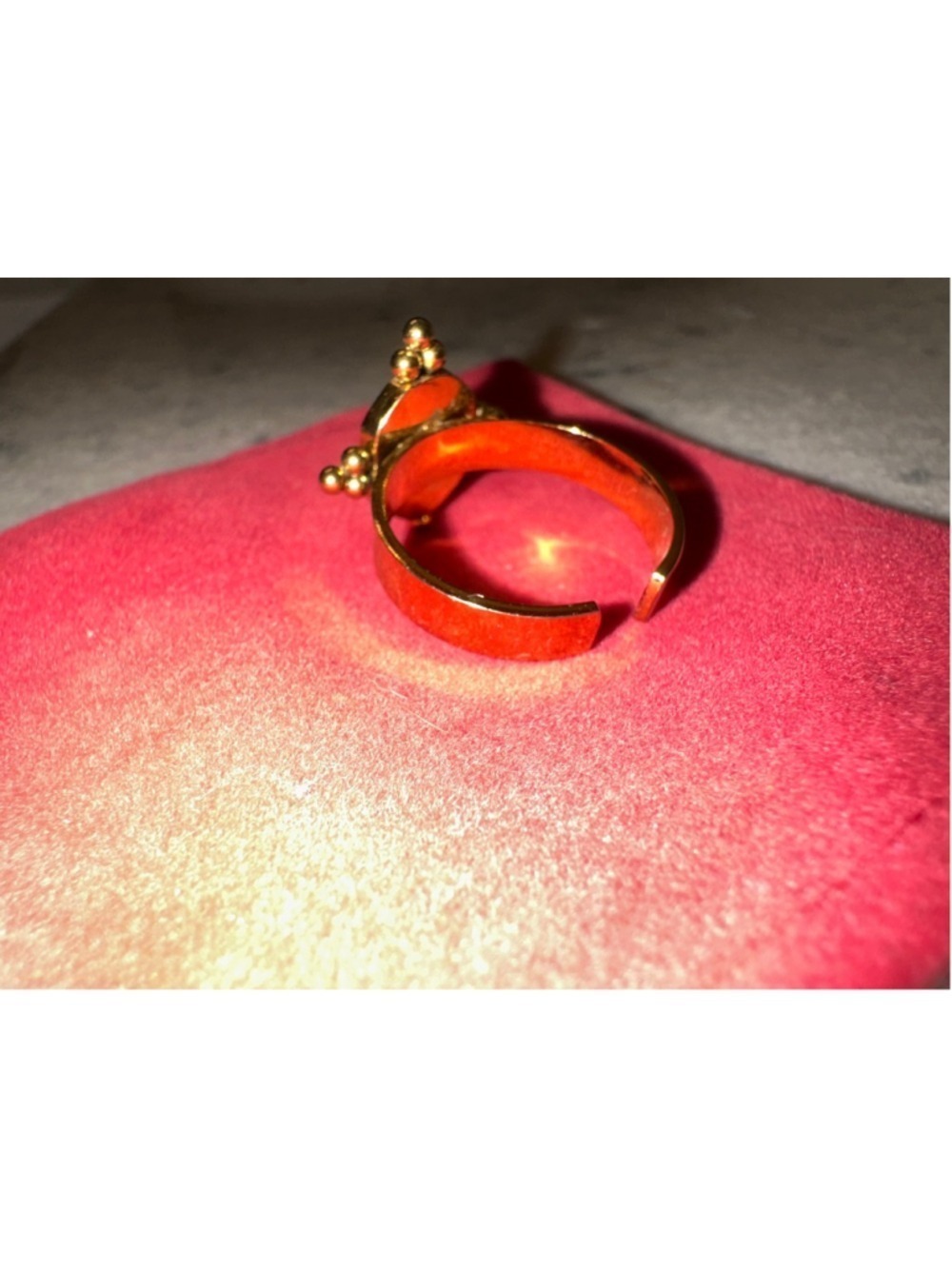 French STAINLESS STEEL RINGS Rhombus Adjustable Natural Stone - Picture 4 of 5